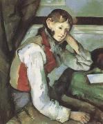 Paul Cezanne Boy with a Red Waistcoat (mk09) oil painting on canvas